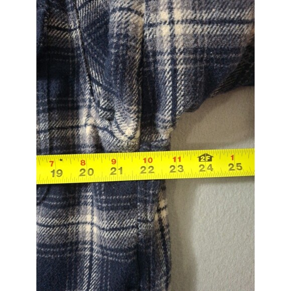 Jachs New York Mens Flannel Jacket Large Blue Plaid Wool Shacket Chore Coat - Picture 11 of 13